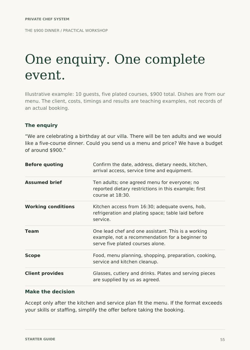 Private Chef Starter Guide, page preview 3