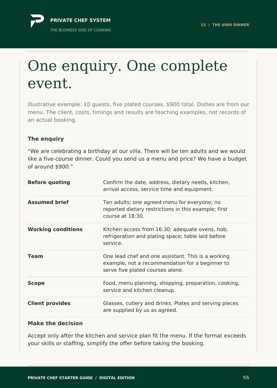 Private Chef Starter Guide, page preview 3